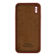 Чохол Silicone Case Квадратні Борти Full Camera iPhone XS Max saddle brown PLS-00-00123136