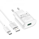 Зарядний пристрій Hoco C109A 18W 3A 1USB-A з кабелем Type-C white PLS-00-00102659