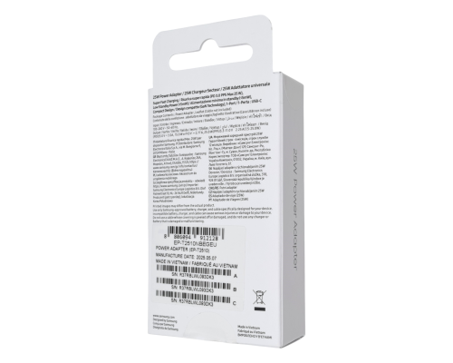 Зарядний пристрій Samsung EP-T2510 25W 3A 1USB-C (Original China) black PLS-00-00142474