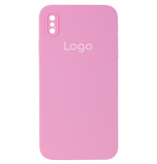 Чохол Silicone Case Квадратні Борти Full Camera iPhone X (XS) light pink PLS-00-00112502