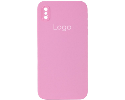 Чохол Silicone Case Квадратні Борти Full Camera iPhone X (XS) light pink PLS-00-00112502