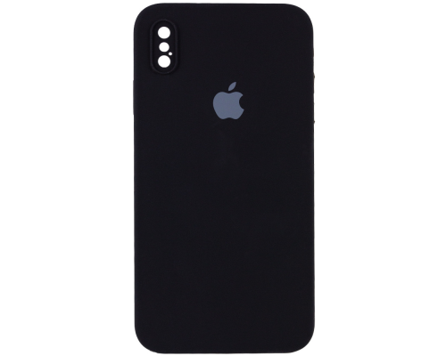 Чохол Silicone Case Квадратні Борти Full Camera iPhone X (XS) black PLS-00-00105918