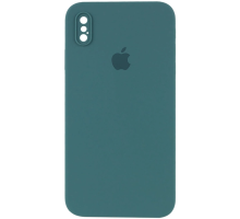 Чохол Silicone Case Квадратні Борти Full Camera iPhone X (XS) pine green PLS-00-00105920
