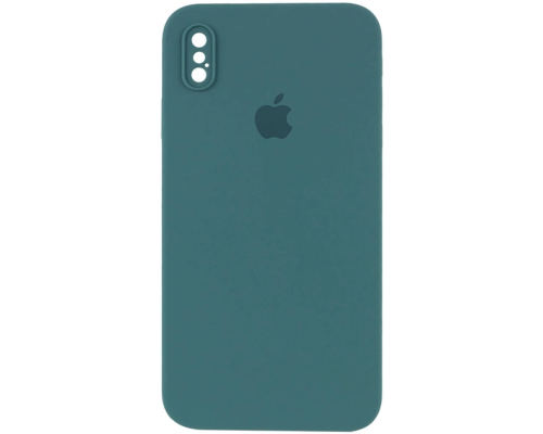 Чохол Silicone Case Квадратні Борти Full Camera iPhone X (XS) pine green PLS-00-00105920