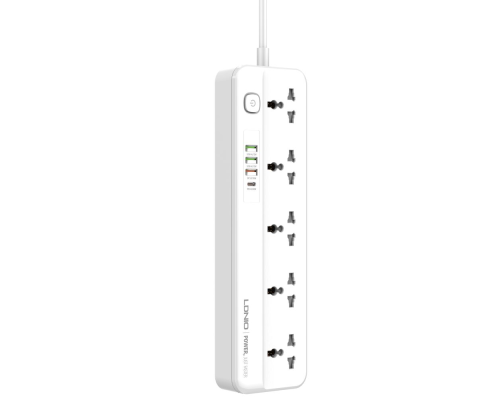 Мережевий фільтр LDNIO SC5415 5 EU ports (1PD.3USB) auto ID 2м white PLS-00-00123687