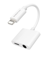 Перехідник Borofone BV12 Lightning to Lightning+3.5мм white PLS-00-00073152