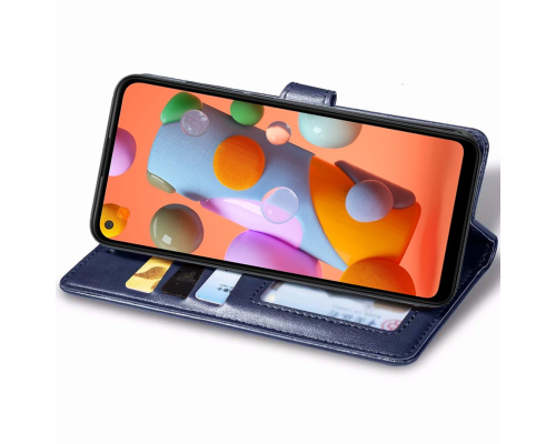 Чохол-книжка Leather GETMAN with card holder Samsung A115 Galaxy A11 blue PLS-00-00086119