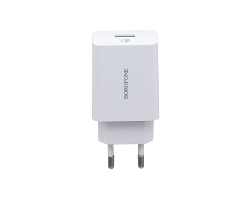 Зарядний пристрій Borofone BA21A 18W 3A 1USB-A з кабелем Type-C white PLS-00-00054080