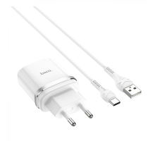 Зарядний пристрій Hoco C12Q 18W 3A 1USB-A з кабелем Type-C white PLS-00-00055709