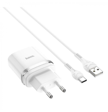 Зарядний пристрій Hoco C12Q 18W 3A 1USB-A з кабелем Type-C white PLS-00-00055709