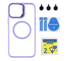 Чехол TPU+PC+Metal Stand Case with MagSafe and Camera Lenses для iPhone 12 Pro Max М'ята упаковка Purple ma85207_220501 2020000506515