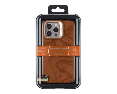 Чохол Kajsa Glamorous Collection Fluid Art with MagSafe для iPhone 16 Pro Max Brown ma96246_249653 2020000507758