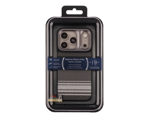 Чохол Kajsa Resort Collection Gradient Stripe with MagSafe для iPhone 17 Pro Black B-Ring ma95867_249667 2020000507505