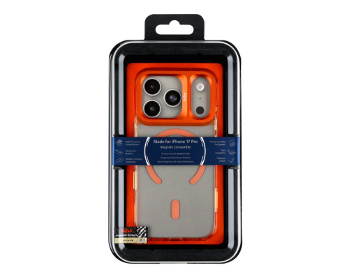 Чохол Kajsa Trans-Shield with MagSafe для iPhone 17 Pro Orange B-Ring ma129238_333629 2020000509226