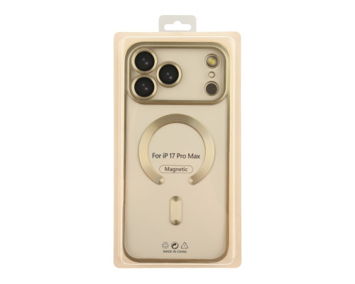Чохол TPU Metallic Chrome Full Camera with Magsafe для iPhone 17 Pro Max Chrome Gold ma38678_3867912