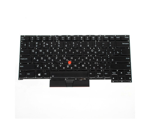 Клавіатура для ноутбука LENOVO (ThinkPad: T490s, T495s) rus, black, без фрейма, підсвічування клавіш(оригінал) NBB-105344