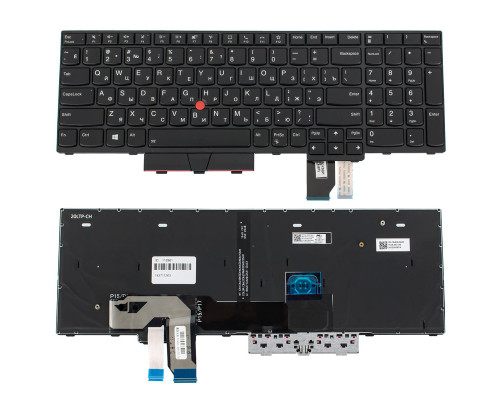 Клавіатура для ноутбука LENOVO (ThinkPad: T15g gen 1, P15 gen 1) rus, black, підсвічування клавіш