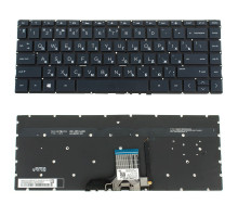 Клавіатура для ноутбука HP (13-AN) rus, black, без фрейма, підсвічування клавіш