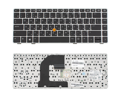 Клавіатура для ноутбука HP (ProBook: 6460b, 6465b) rus, black, silver frame, з джойстиком NBB-115726