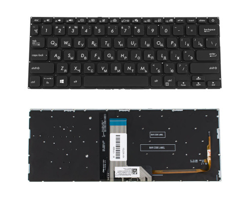 Клавиатура для ноутбука ASUS (X409 series) rus, black, без фрейма, подсветка клавиш NBB-121854