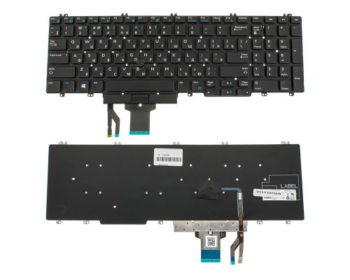 Клавіатура для ноутбука DELL (Precision: 7530, 7730), rus, black, без фрейму NBB-123255