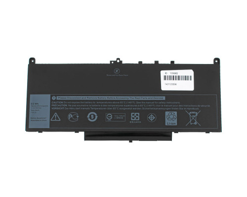 Батарея для ноутбука DELL J60J5 (Latitude E7270, E7470, MC34Y, 1W2Y2) 7.4V 7300mAh 55Wh Black