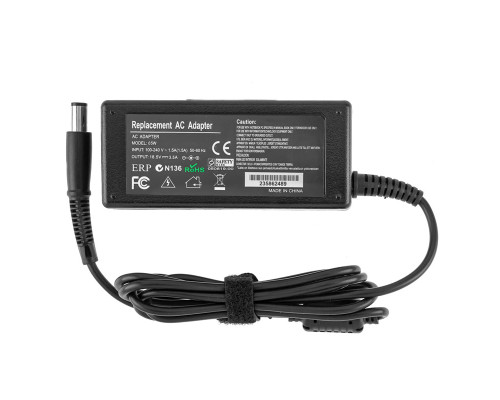 Блок живлення для ноутбука HP 18.5V, 3.5A, 65W, 7.4*5.0-PIN, (Replacement AC Adapter) black (без кабелю!) NBB-128963