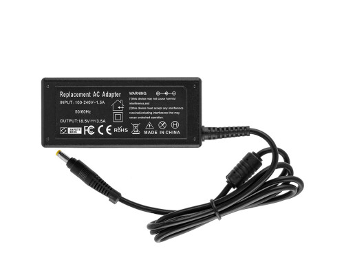 Блок живлення для ноутбука HP 18.5V, 3.5A, 65W, 4.8*1.7мм, (Replacement AC Adapter) black (без кабеля!) NBB-133964