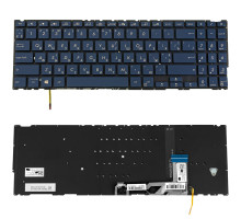 Клавіатура для ноутбука ASUS (UX534 series) ukr, blue, без фрейма, підсвічування клавіш(оригінал) NBB-139580
