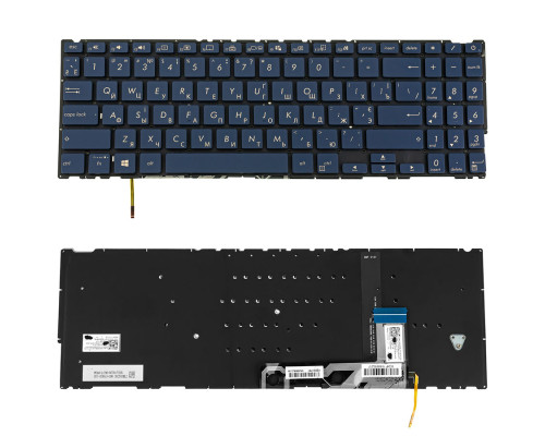 Клавіатура для ноутбука ASUS (UX534 series) ukr, blue, без фрейма, підсвічування клавіш(оригінал) NBB-139580