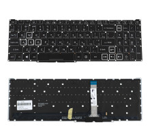 Клавіатура для ноутбука ACER (Nitro: AN517-55) ukr, black, без фрейму, підсвічування клавіш RGB (оригінал) NBB-140180
