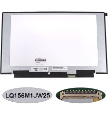 Матриця 15.6" LQ156M1JW25 (1920*1080, 40pin(eDP, IPS, 300HZ), LED, SLIM(без планок та вушок), матова, роз'єм праворуч внизу) для ноутбука NBB-140345