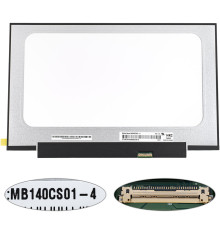 Матриця 14.0 MB140CS01-4 (1920*1080, 30pin(eDP, IPS, 250cd/m2, 16.7M, 72% NTSC), LED, SLIM (без планок та вушок), матова, роз'єм праворуч знизу, дп=220мм, (narrow border)) для ноутбука NBB-140421