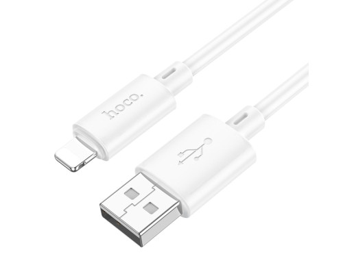 Кабель USB Hoco X88 Gratified Lightning 2.4A 1m Колір Білий 6931474783318