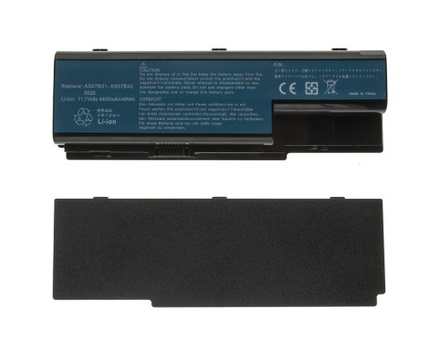 Батарея для ноутбука ACER AS07B31 (Aspire: 5230, 5720, 5920, 7520, TravelMate: 7230, 7530, 7730) 11.1V 4400mAh, Black NBB-32651