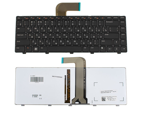 Клавіатура для ноутбука DELL (Inspiron: 5520, M4110, M5040, M5050, N4110, N5040, N5050, Vostro: 1540, 3550, XPS: L502) rus, black, підсвічування клавіш NBB-40547