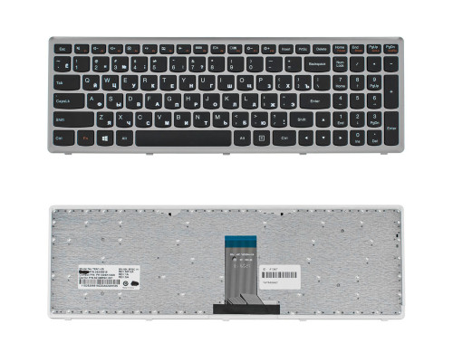 Клавіатура для ноутбука LENOVO (IdeaPad: U510, Z710) rus, black, silver frame NBB-41367