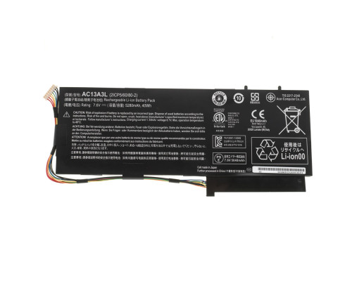 Оригінальна батарея для ноутбука ACER AC13A3L (Aspire: P3-131 series, TM: X313-M series) 7.6V 5280mAh 40Wh, Black NBB-47264