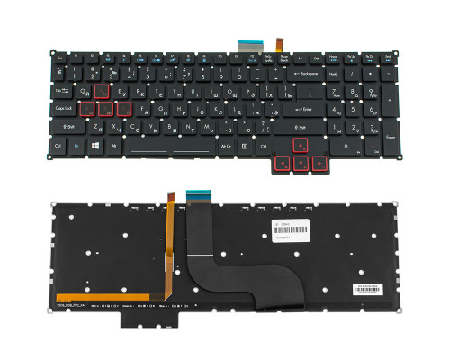 Клавіатура для ноутбука ACER (Predator: G9-591, G9-791) rus, black, без фрейма, підсвічування клавіш (RGB)