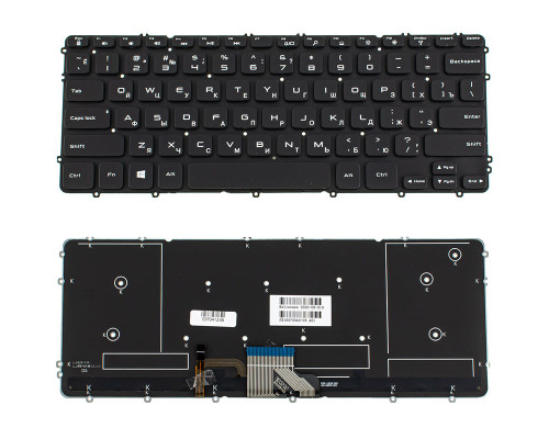 Клавіатура для ноутбука DELL (XPS: 15 9530, Precision: M3800) rus, black, без фрейма, підсвічування клавіш NBB-61464