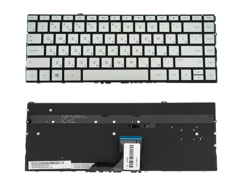 Клавіатура для ноутбука HP (Envy: 13-ad series) rus, silver, без фрейма, підсвічування клавіш NBB-67604