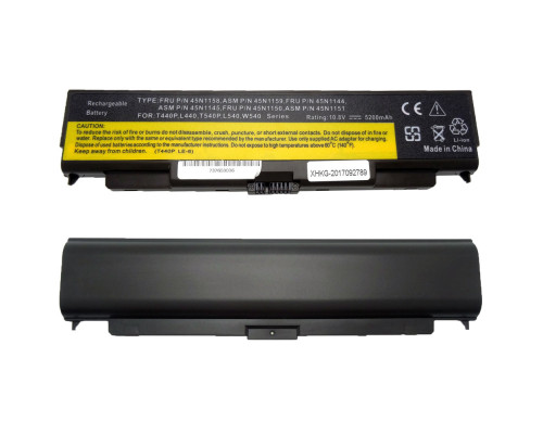 Батарея для ноутбука LENOVO 45N1148 (ThinkPad T540p, T440p, W540, L440, L540 series) 10.8V 5200mAh Black-Brown