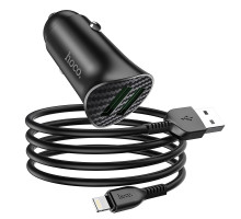 Автомобільний Зарядний Пристрій Hoco Z39 QC3.0 Lightning 2USB Колір Чорний 6931474735041