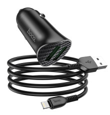 Автомобільний Зарядний Пристрій Hoco Z39 QC3.0 Lightning 2USB Колір Чорний 6931474735041