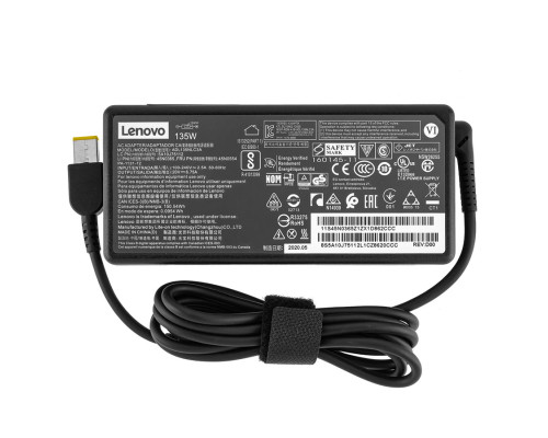 Оригінальний блок живлення для ноутбука LENOVO 20V, 6.75A, 135W, USB+pin (Square 5 Pin DC Plug), black, RECTANGULAR NBB-76038