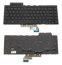 Клавіатура для ноутбука ASUS (GU502 series) rus, black, без фрейма, підсвічування клавіш NBB-78544