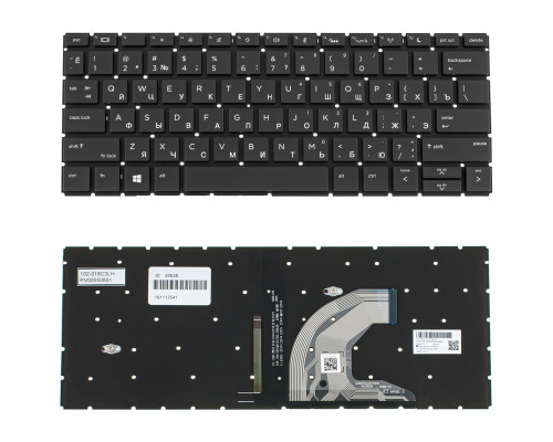 Клавіатура для ноутбука HP (ProBook: 430 G6, 430 G7) rus, black, без кадру, підсвічування клавіш