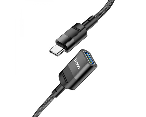 USB Подовжувач Hoco U107 Type-C male to USB female USB3.0 Колір Чорний