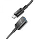 USB Подовжувач Hoco U107 Type-C male to USB female USB3.0 Колір Чорний