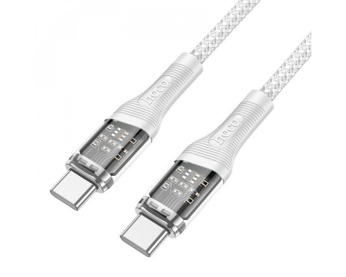 Кабель Hoco U111 Transparent Discovery 60W Type-C to Type-C (1.2m) gray 2001000590223 6931474778253